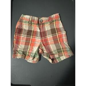 Janie and Jack Tropical Traveler Plaid Chino Shorts Boys 12–18 Months EUC